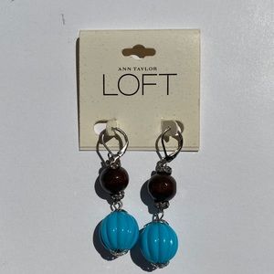 Ann Taylor Loft Blue and Brown drop Earrings
